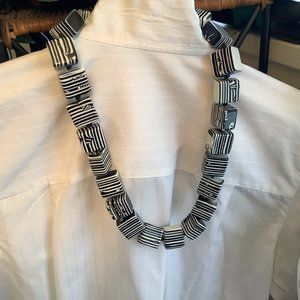 Bold Black and White SOBRAL chunky cube necklace